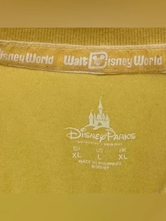 Disney Yellow Polo Women's Short Sleeve Top - Classic Collared Tee L - Picture 4 of 7